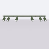 Plafond Karbon 6-Flammig Olivgrün Industrial-Design In Farbe-Leuchtezauber