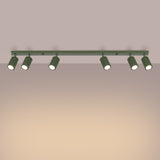 Plafond Karbon 6-Flammig Olivgrün Industrial-Design In Farbe-Leuchtezauber