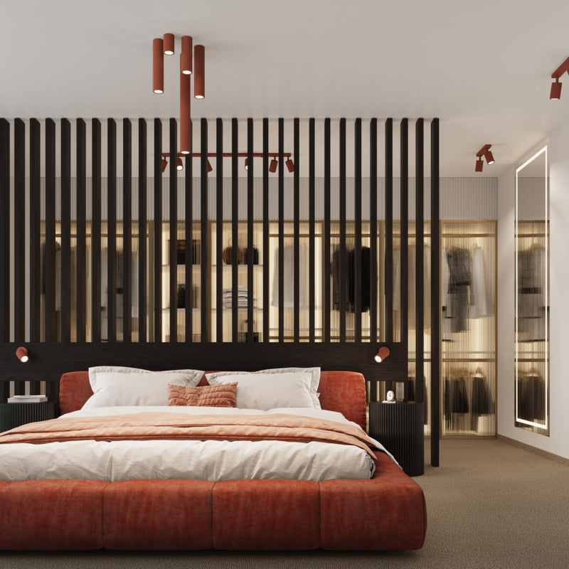 Plafond Karbon Ø10 Roter Ocker Mini-Leuchte Für Spots & Effekte-Leuchtezauber