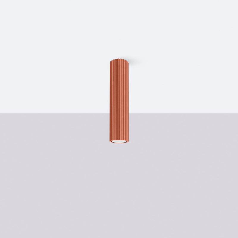 Plafond Karbon Ø30 Roter Ocker Kompakte Runde Deckenlampe-Leuchtezauber