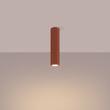 Plafond Karbon Ø30 Roter Ocker Kompakte Runde Deckenlampe-Leuchtezauber