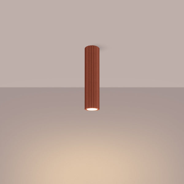 Plafond Karbon Ø30 Roter Ocker Kompakte Runde Deckenlampe-Leuchtezauber