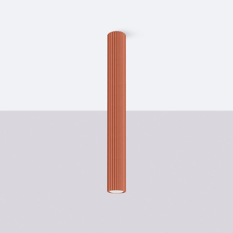 Plafond Karbon Ø60 Roter Ocker Große Runde Deckenleuchte-Leuchtezauber