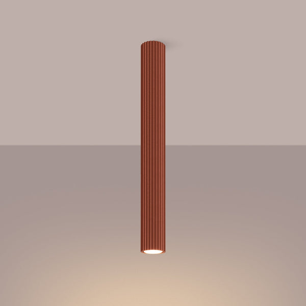 Plafond Karbon Ø60 Roter Ocker Große Runde Deckenleuchte-Leuchtezauber