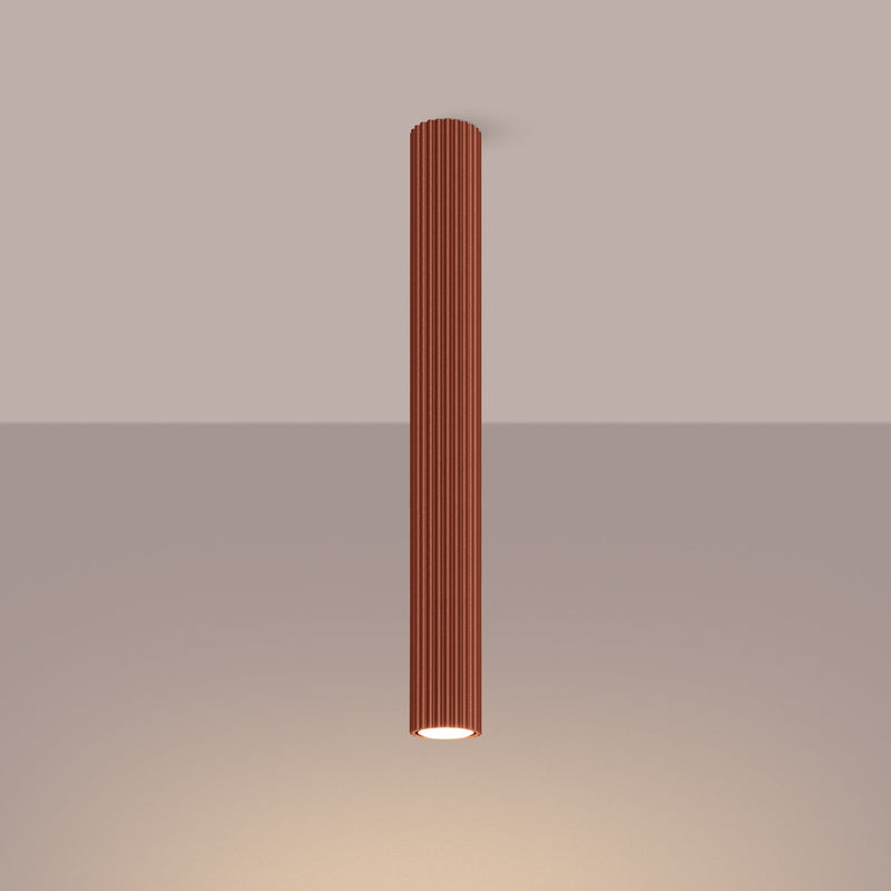 Plafond Karbon Ø60 Roter Ocker Große Runde Deckenleuchte-Leuchtezauber