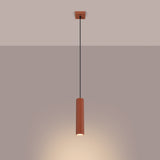Pendelleuchte Karbon 1-flammig Roter Ocker – Industrial Look-Leuchtezauber