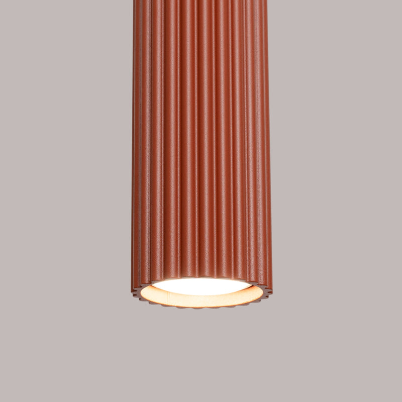 Pendelleuchte Karbon 1-flammig Roter Ocker – Industrial Look-Leuchtezauber
