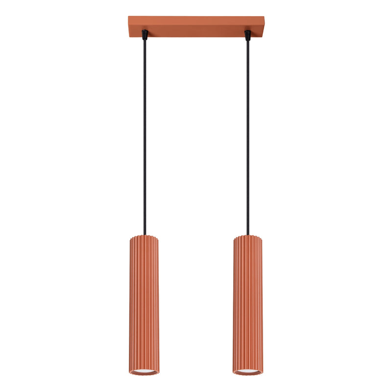 Pendelleuchte Karbon 2-flammig Roter Ocker – Modern & Warm-Leuchtezauber