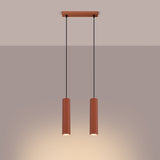 Pendelleuchte Karbon 2-flammig Roter Ocker – Modern & Warm-Leuchtezauber