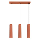 Pendelleuchte Karbon 3-flammig Linear Roter Ocker-Leuchtezauber