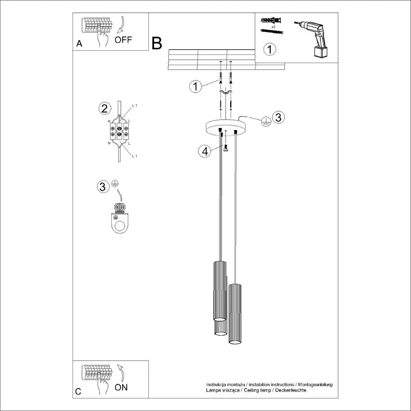 Pendelleuchte Karbon 3-flammig Pyramide Roter Ocker-Leuchtezauber