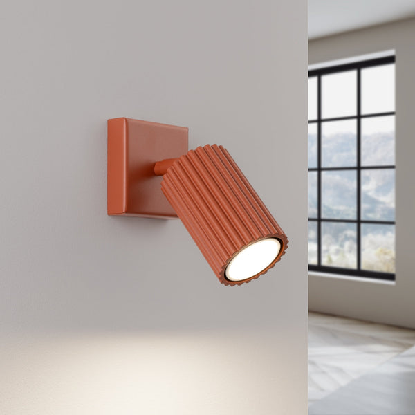 Wandleuchte Karbon Roter Ocker Elegante Wandlampe In Erdiger Nuance Ohne Schalter-Leuchtezauber