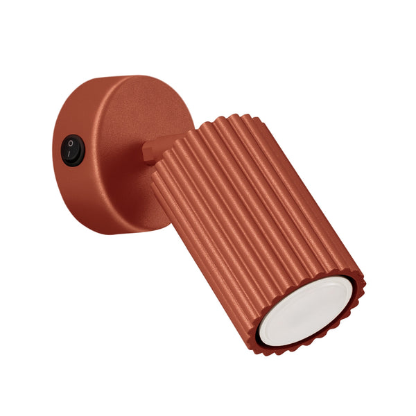 Wandleuchte Karbon Roter Ocker Mit Schalter Design-Wandleuchte Mit Warmem Farbton & Praktischem Schalter-Leuchtezauber