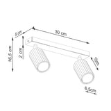 Plafond Karbon 2 Roter Ocker Minimalistische 2-Flammige Leuchte-Leuchtezauber