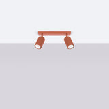 Plafond Karbon 2 Roter Ocker Minimalistische 2-Flammige Leuchte-Leuchtezauber