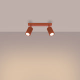 Plafond Karbon 2 Roter Ocker Minimalistische 2-Flammige Leuchte-Leuchtezauber