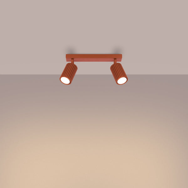 Plafond Karbon 2 Roter Ocker Minimalistische 2-Flammige Leuchte-Leuchtezauber