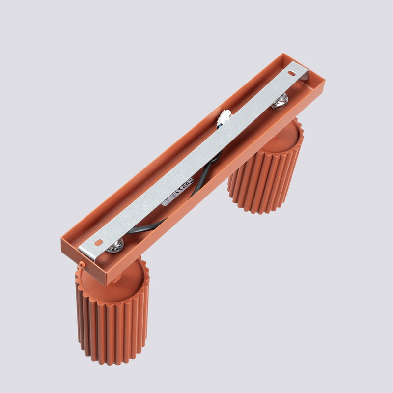 Plafond Karbon 2 Roter Ocker Minimalistische 2-Flammige Leuchte-Leuchtezauber