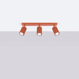 Plafond Karbon 3L Roter Ocker Längliche Leuchte Im Industrial-Stil-Leuchtezauber