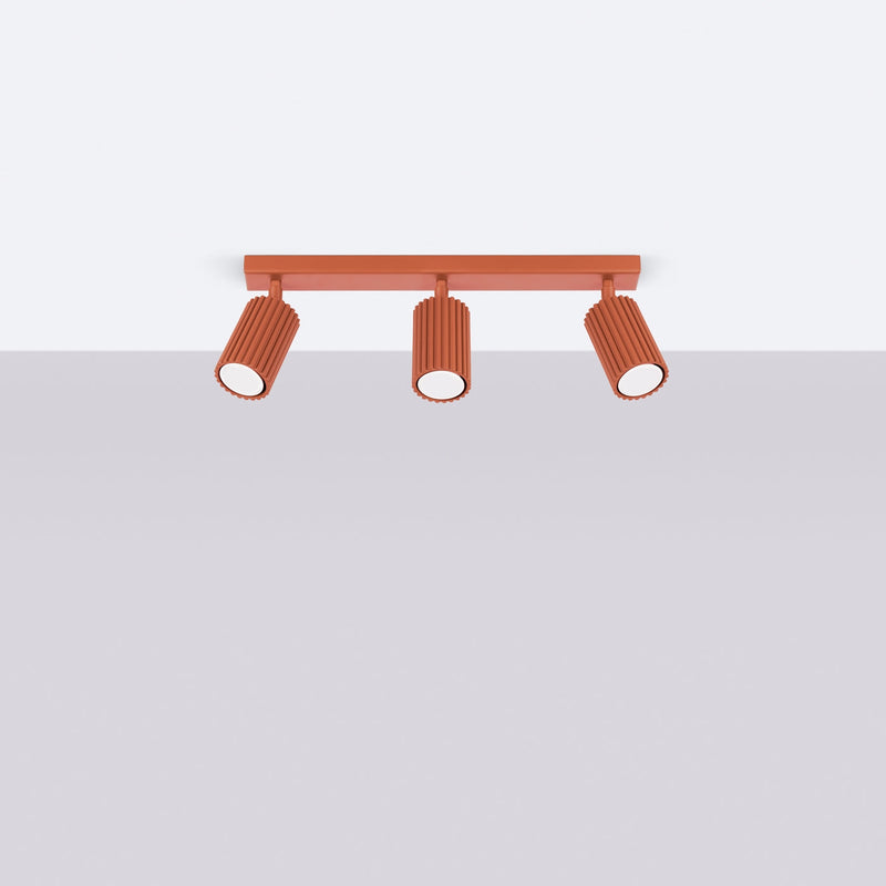 Plafond Karbon 3L Roter Ocker Längliche Leuchte Im Industrial-Stil-Leuchtezauber