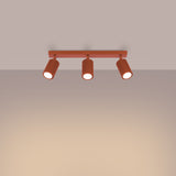 Plafond Karbon 3L Roter Ocker Längliche Leuchte Im Industrial-Stil-Leuchtezauber