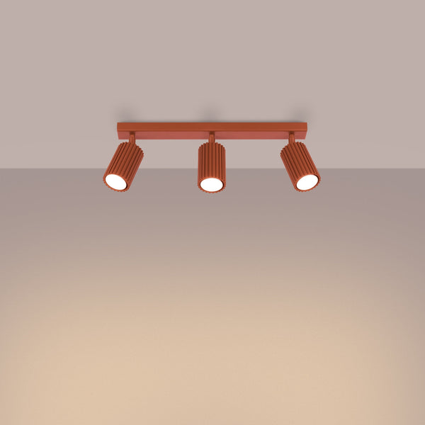 Plafond Karbon 3L Roter Ocker Längliche Leuchte Im Industrial-Stil-Leuchtezauber