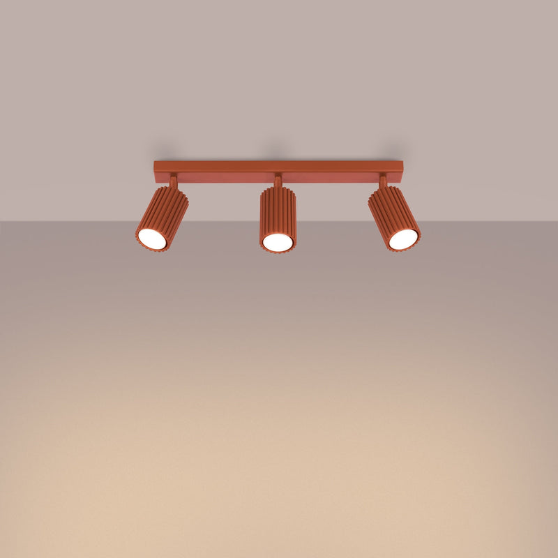 Plafond Karbon 3L Roter Ocker Längliche Leuchte Im Industrial-Stil-Leuchtezauber