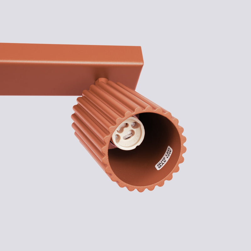 Plafond Karbon 3L Roter Ocker Längliche Leuchte Im Industrial-Stil-Leuchtezauber