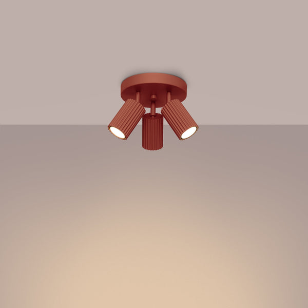 Plafond Karbon 3P Roter Ocker Moderne Spot-Deckenleuchte-Leuchtezauber
