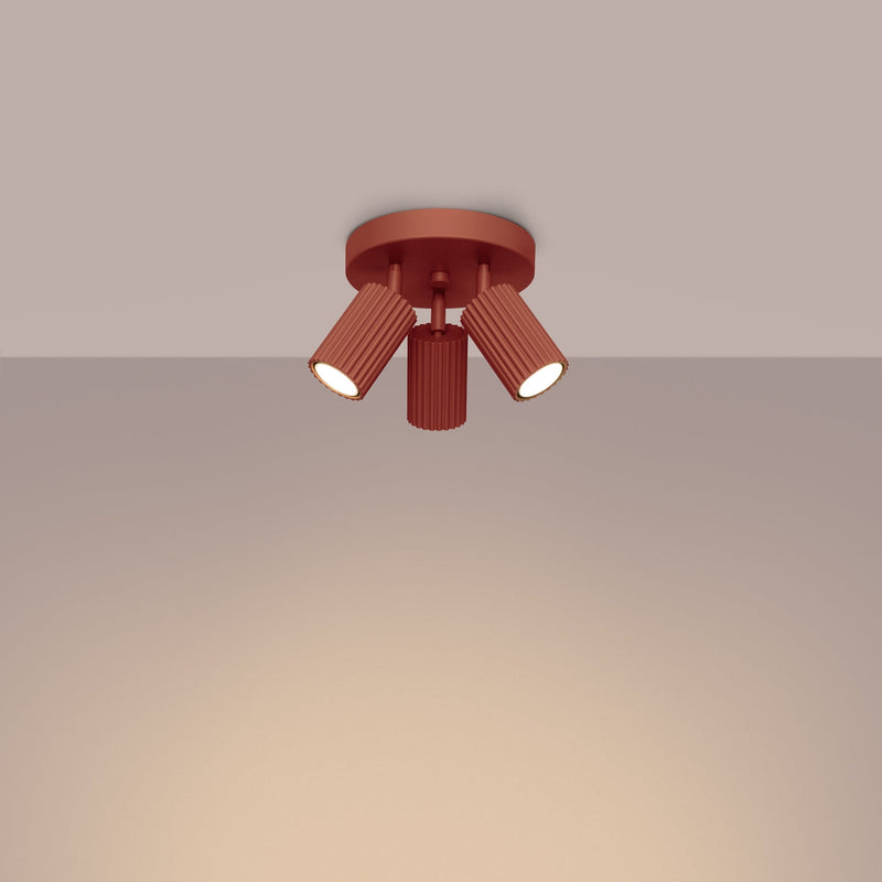 Plafond Karbon 3P Roter Ocker Moderne Spot-Deckenleuchte-Leuchtezauber