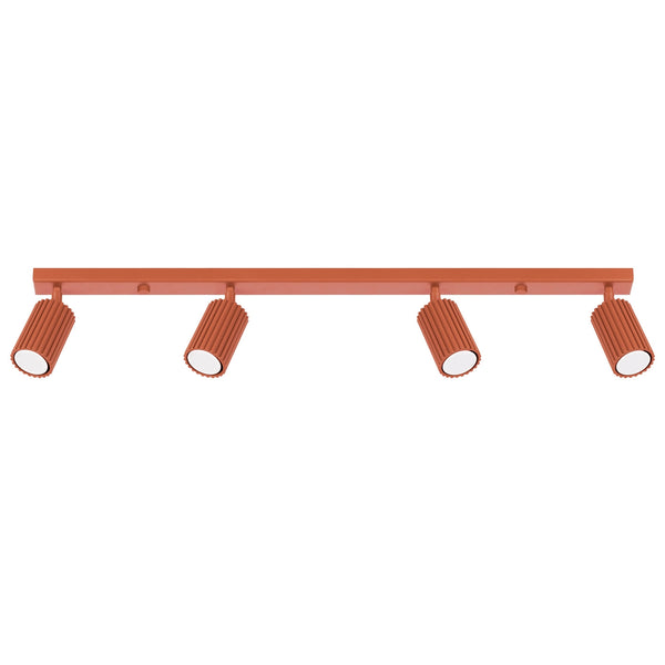 Plafond Karbon 4-Flammig Roter Ocker Loft-Stil Für Große Räume-Leuchtezauber