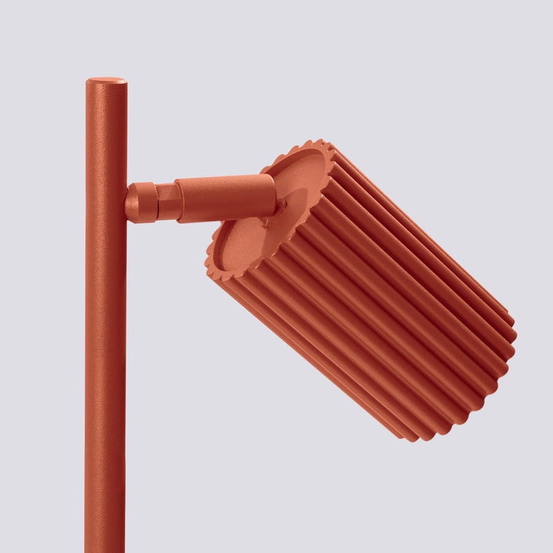 Tischlampe Karbon Roter Ocker – Farbige Tischleuchte Mit Textilschirm-Leuchtezauber