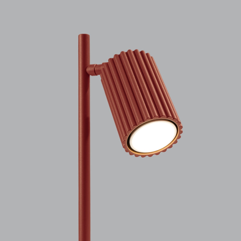 Tischlampe Karbon Roter Ocker – Farbige Tischleuchte Mit Textilschirm-Leuchtezauber