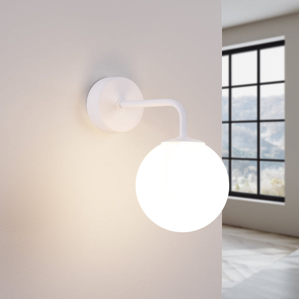 Wandlampe Astral 1 Weiß Moderne Wandlampe Mit Halbkugel-Design In Weiß-Leuchtezauber