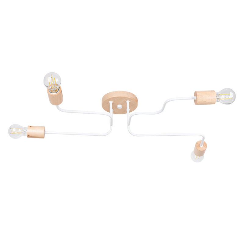 Kronleuchter Timbo 4-flammig Weiß – Elegante LED-Leuchte-Leuchtezauber