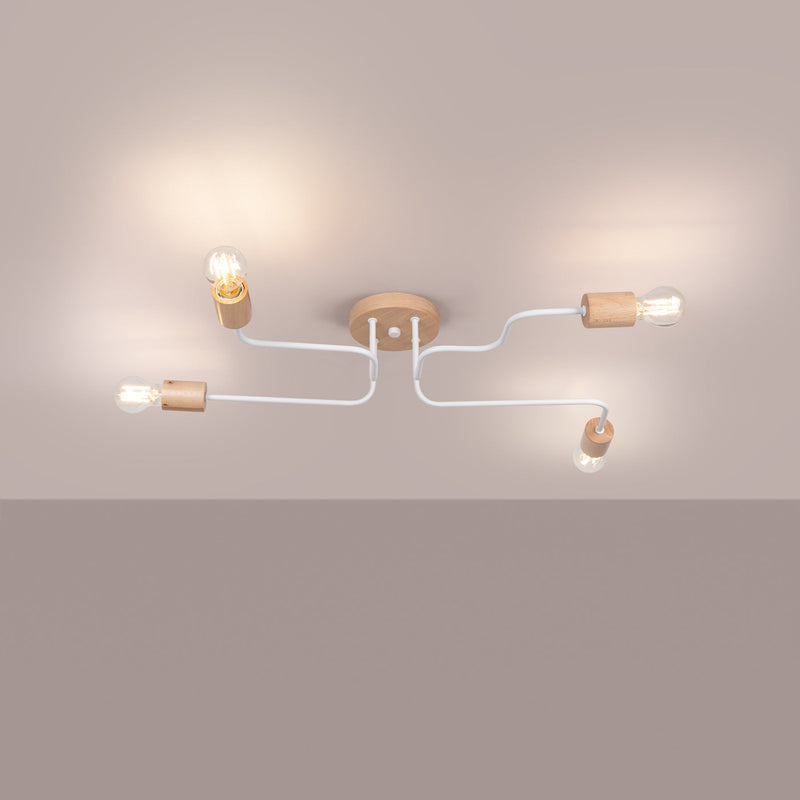 Kronleuchter Timbo 4-flammig Weiß – Elegante LED-Leuchte-Leuchtezauber