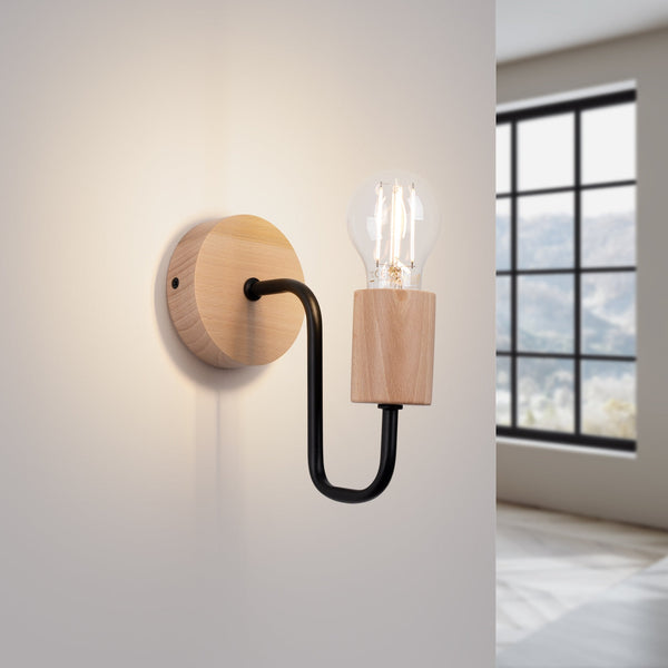 Wandlampe Timbo Schwarz Stilvolle Schwarze Wandlampe Mit Zylindrischem Leuchtkopf-Leuchtezauber
