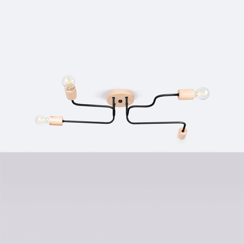 Kronleuchter Timbo 4-flammig Schwarz – Minimalistisches Design-Leuchtezauber