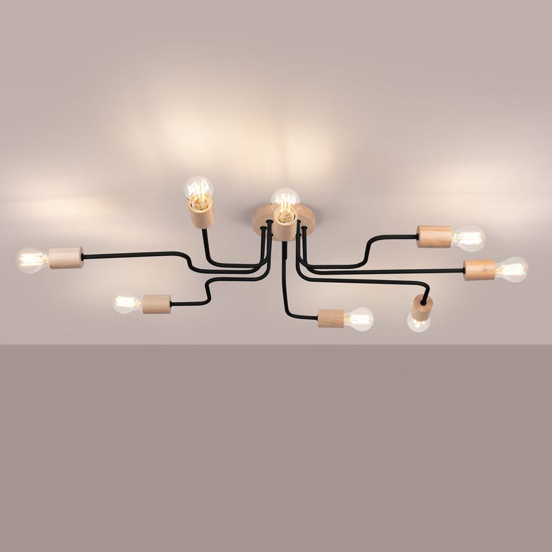 Kronleuchter Timbo 8-flammig Schwarz – Moderner Design-Look-Leuchtezauber