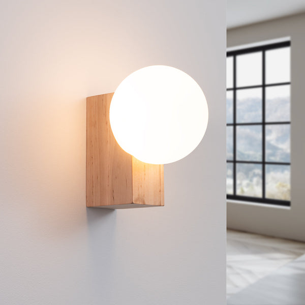 Wandleuchte Bulbo Naturholz Stilvolle Wandlampe Aus Echtem Holz Für Warmes Wohnambiente-Leuchtezauber