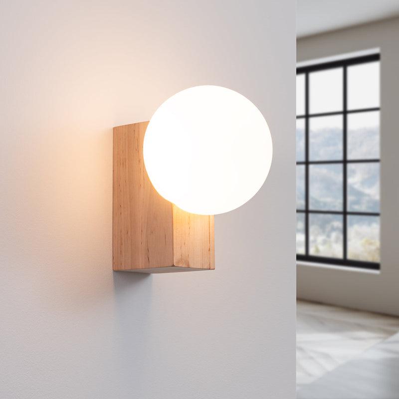 Wandleuchte Bulbo Naturholz Stilvolle Wandlampe Aus Echtem Holz Für Warmes Wohnambiente-Leuchtezauber