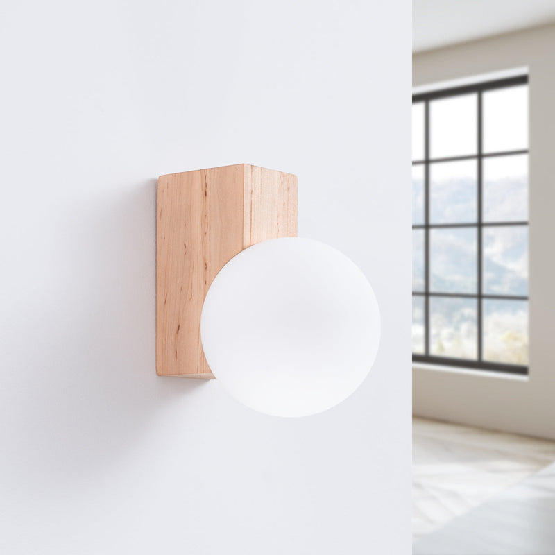 Wandleuchte Bulbo Naturholz Stilvolle Wandlampe Aus Echtem Holz Für Warmes Wohnambiente-Leuchtezauber