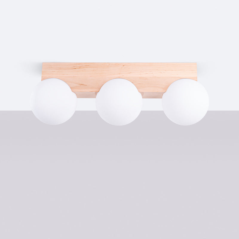 Deckenlampe Bulbo 4-Flammig Naturholz Skandinavisches Design-Leuchtezauber
