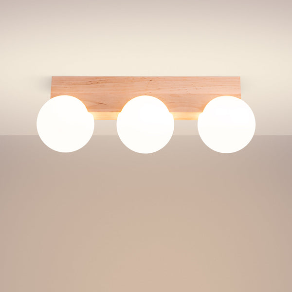 Deckenlampe Bulbo 4-Flammig Naturholz Skandinavisches Design-Leuchtezauber