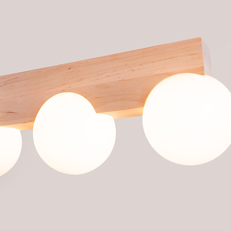 Deckenlampe Bulbo 4-Flammig Naturholz Skandinavisches Design-Leuchtezauber