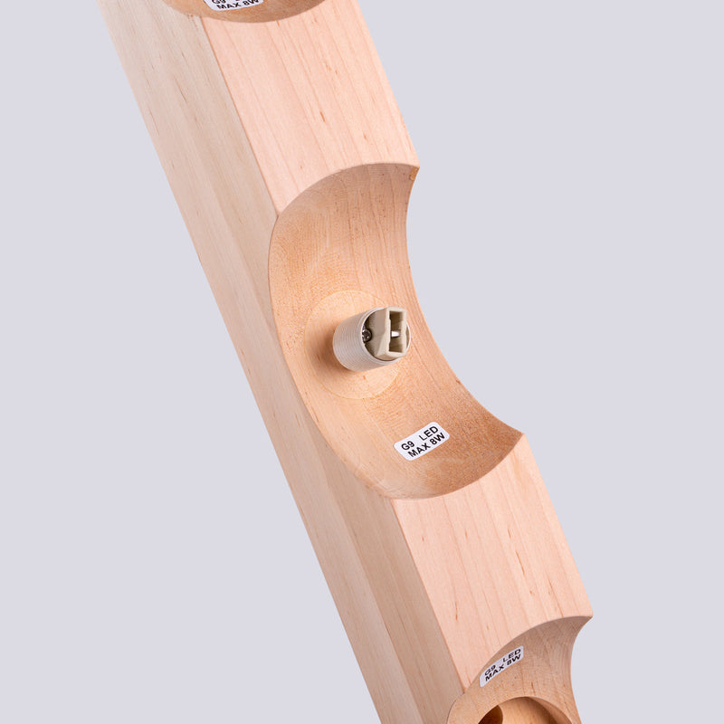 Deckenlampe Bulbo 4-Flammig Naturholz Skandinavisches Design-Leuchtezauber