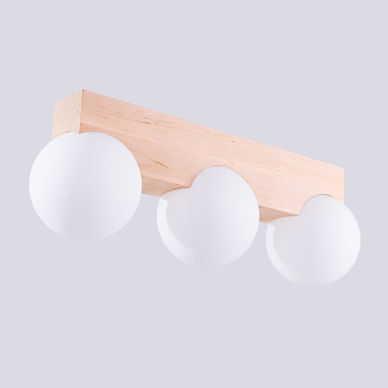 Deckenlampe Bulbo 4-Flammig Naturholz Skandinavisches Design-Leuchtezauber