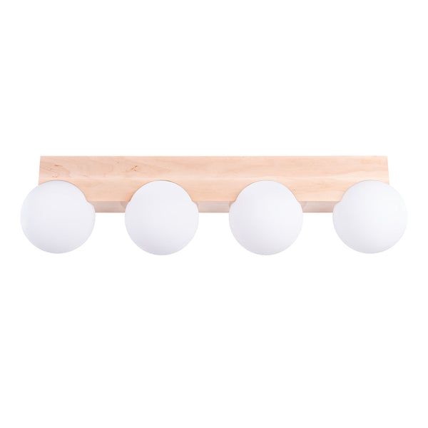Deckenlampe Bulbo 4-Flammig Naturholz Skandinavisches Design-Leuchtezauber