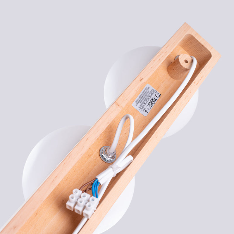 Deckenlampe Bulbo 4-Flammig Naturholz Skandinavisches Design-Leuchtezauber