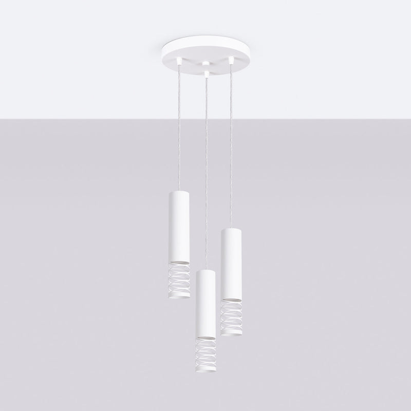 LED Pendelleuchte Lami 3-flammig Weiß – Runde Designlampe-Leuchtezauber